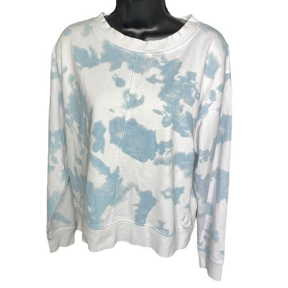 Zyia Heaven Hendrix Blue and White Crewneck Sweater Sz L - Picture 3 of 8